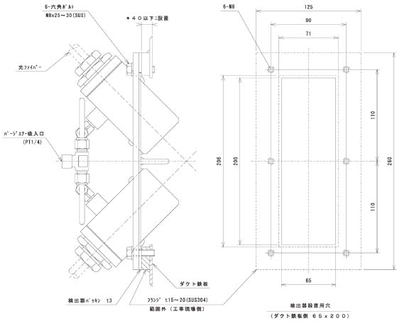 機器外形図　検出器